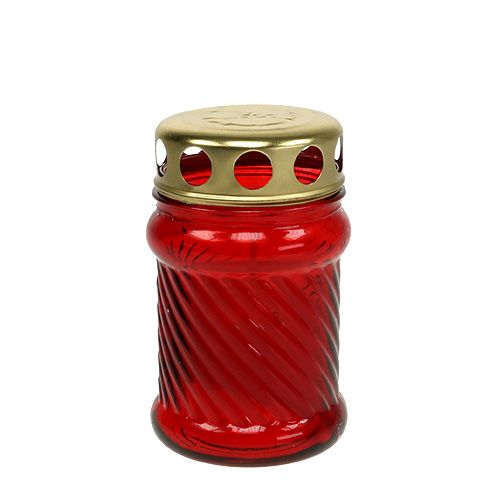 Floristik24 Gravlys af glas rød Ø6cm H11cm 12 stk