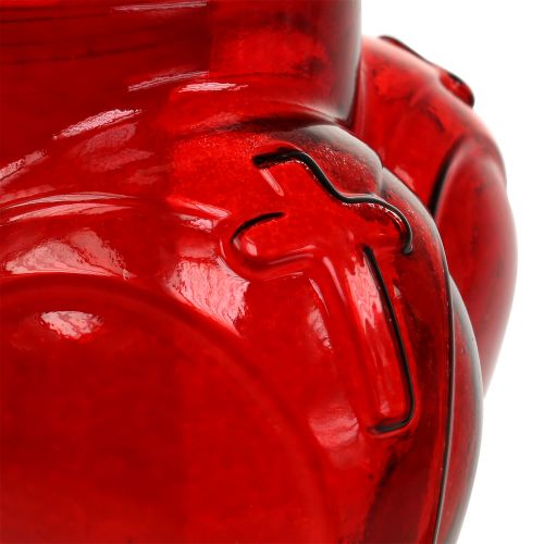 Floristik24 Gravlys hjerte 13cm x 13cm H29cm hvid, rød 2stk