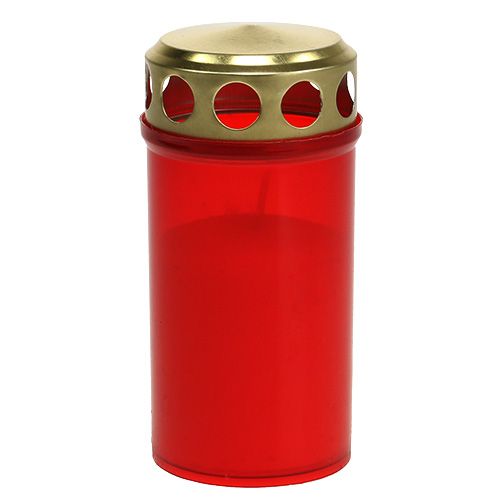 Floristik24 Gravlys cylindrisk rød Ø6cm H12cm 12 stk