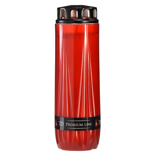 Floristik24 Gravlys Aura kirkegårdslys rød sort 7 dage H24cm