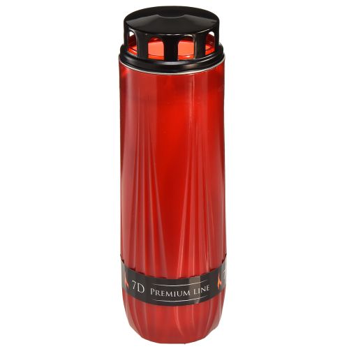 Floristik24 Gravlys Aura kirkegårdslys rød sort 7 dage H24cm