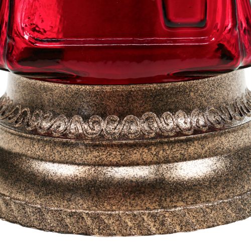 Floristik24 Gravlys glasgravering englegravslanterne rød Ø11cm H28,5cm