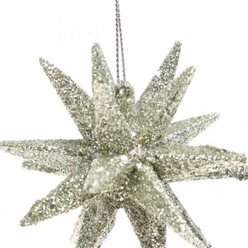 Floristik24 Glitterstjerner til at hænge champagne juletræspynt 7,5 cm 8 stk