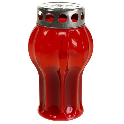 Floristik24 Gravlys røde sørgelys mindelys Ø10cm H18cm 4 stk