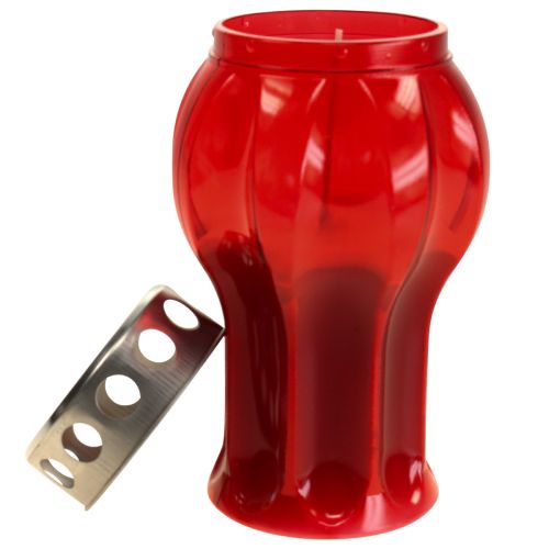 Artikel Gravlys røde sørgelys mindelys Ø10cm H18cm 4 stk