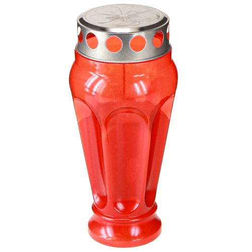 Gravlys røde gravlys brændetid 18 timer Ø9 cm H19 cm 4 stk.
