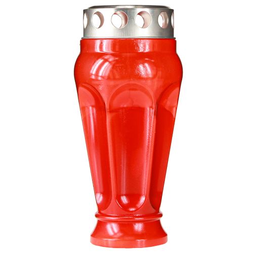 Artikel Gravlys røde gravlys brændetid 18 timer Ø9 cm H19 cm 4 stk.