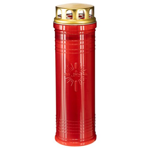 Floristik24 Gravlys røde Ø7,5cm H24,5cm 1 stk.