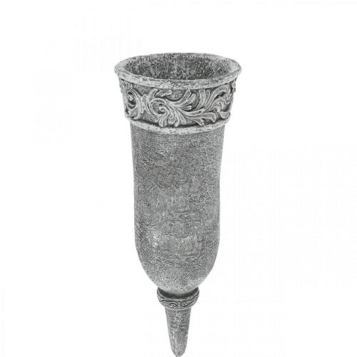 Gravpynt Sørgeblomster Gravvase med jordspyd L24cm