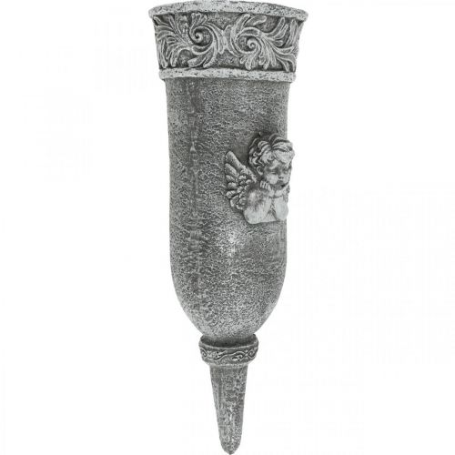 Floristik24 Gravpynt Sørgeblomster Gravvase med engel L29,5cm
