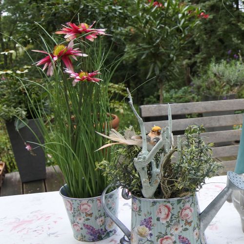 Floristik24 Græs med Echinacea kunstigt i gryden lyserød 44 cm