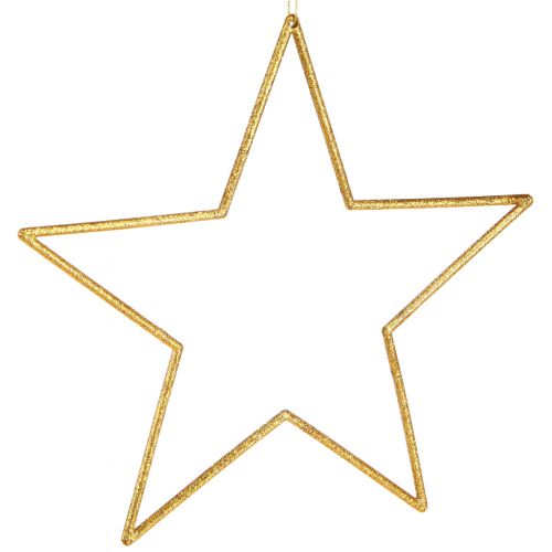 Artikel Store dekorative stjerner guld glitter dekoration til ophæng 24cm 6 stk