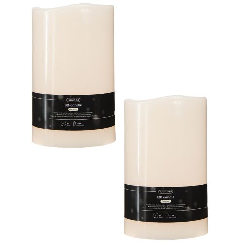 Artikel Stort LED lys med timer Til udendørs varm hvid Ø12,5cm H20cm 2stk