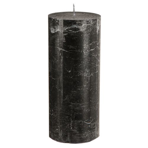 Store søjlelys sort marmor look 85x200mm 2 stk