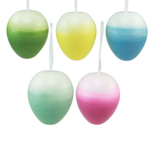 Floristik24 Store påskeæg hængende plastæg pastelfarver 15cm 5 stk