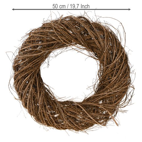 Artikel Stor dekorativ krans elm naturkrans lavet af grene Ø50cm