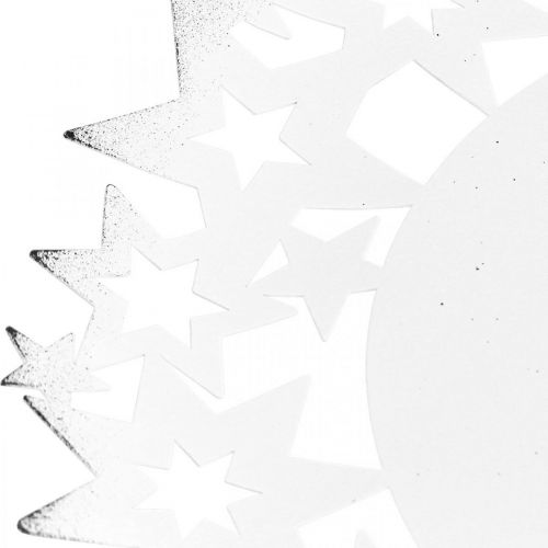 Artikel Juletallerken metal dekorativ tallerken med stjerner hvid Ø34cm