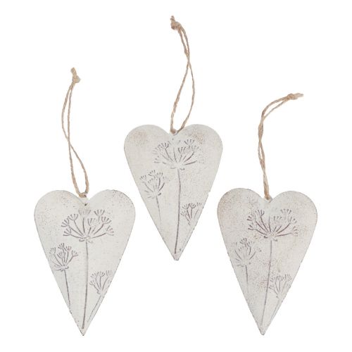 Floristik24 Hængende dekoration dekorative hjerter vintage dekoration metal 11x7,5cm 3 stk