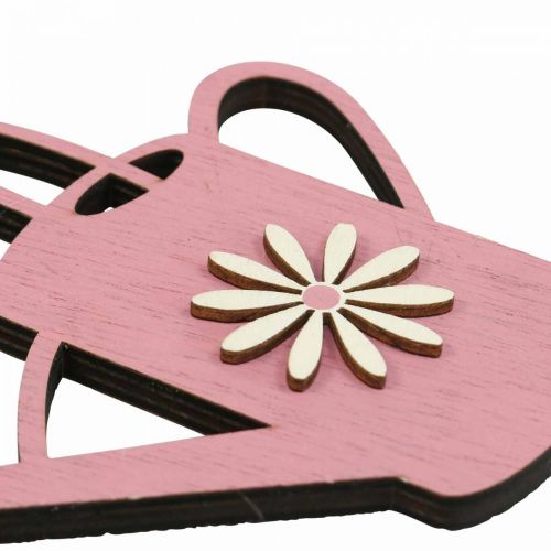 Artikel Hængende dekoration trævandekande deco pink deco bøjle 14x12cm 6 stk.