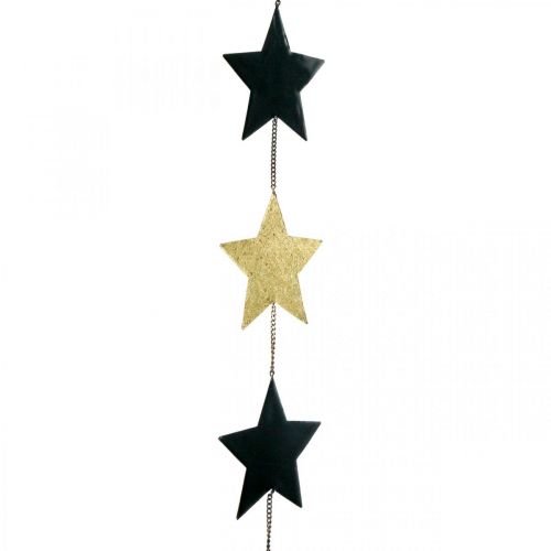Julepynt stjernevedhæng gylden sort 5 stjerner 78cm