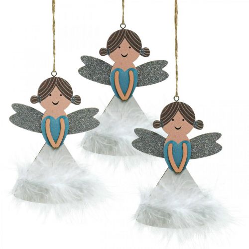 Julepynt figurer Juletræspynt træ 14,5x10cm 6stk