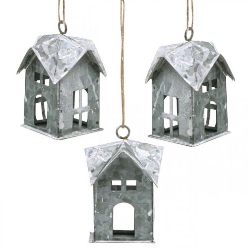 Floristik24 Juletrailer metalhus shabby chic hvid H9,5cm 3stk