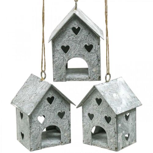 Julevedhæng metalhus Shabby Chic H9,5cm 3 stk