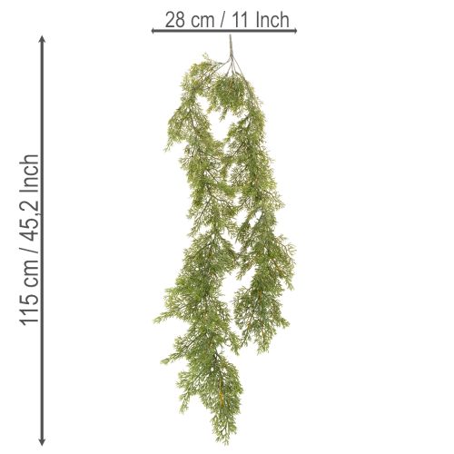 Kunstgirlande med nåletræsgrene til bord og vindue 115 cm | Floristik24.dk