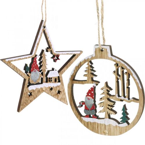 Floristik24 Julevedhæng juletræspynt nisse 8/10cm 12stk