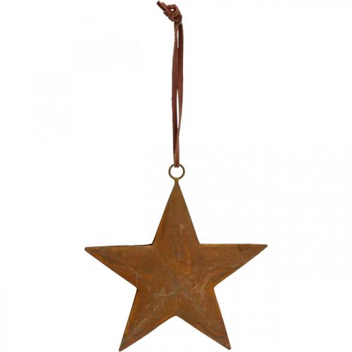 Julevedhæng stjerne metal stjerne rust look H13,5cm