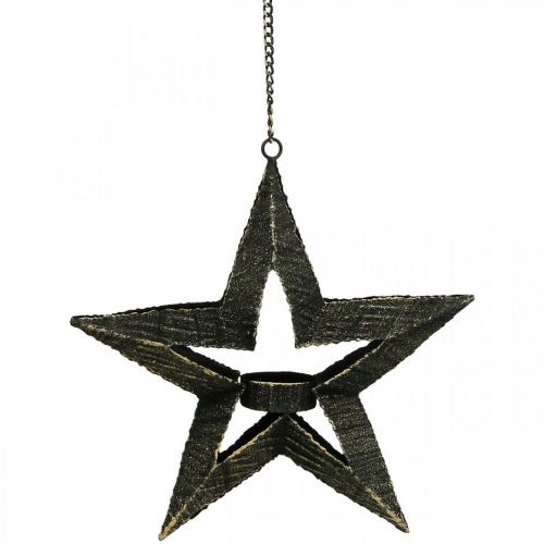 Floristik24 Fyrfadsstage metal julestjerne dekoration beige 22,5cm