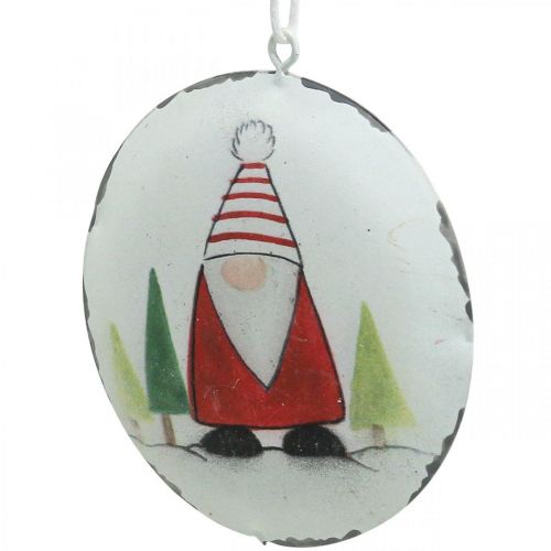 Floristik24 Julevedhæng nisse metal træ dekoration Ø8cm 6stk