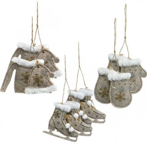 Floristik24 Juletrailer filt vintermotiver 7×12cm 6stk