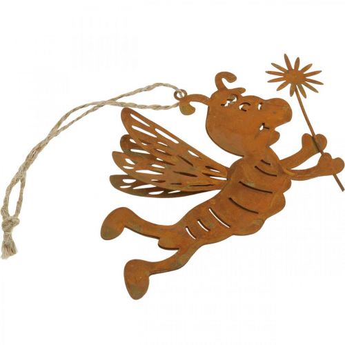Artikel Bee til at hænge op rust deco metal sommerdekoration 12cm 6stk