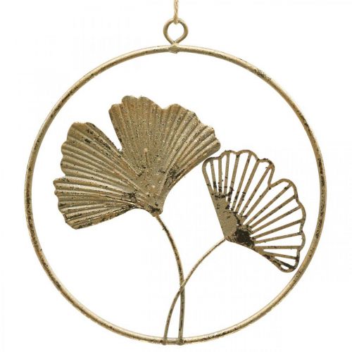 Artikel Ginkgo dekoration guld bøjle vintage metal dekoration Ø16cm 3 stk