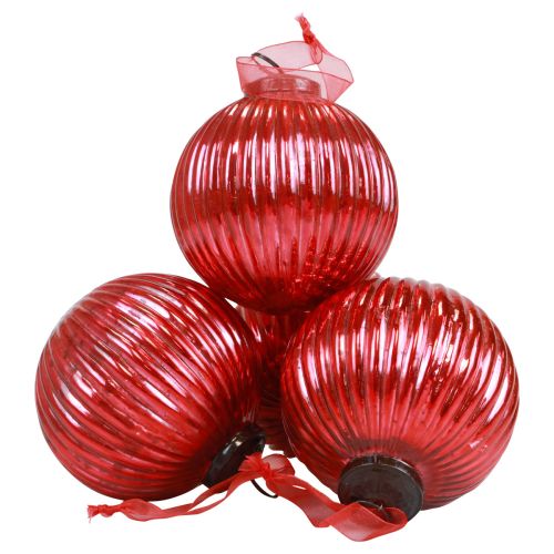 Floristik24 Julekugler glas Juletræskugler rød Ø10cm 4stk