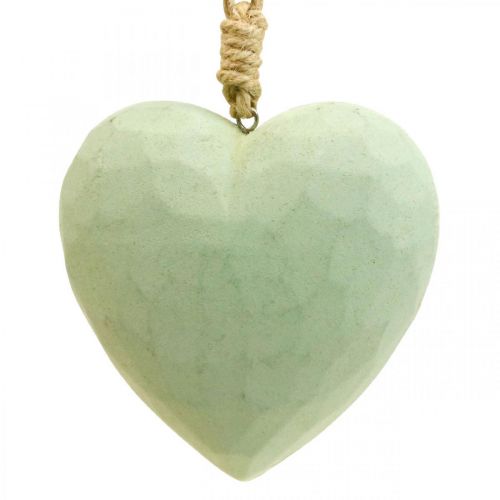 Artikel Træ hjerte deco bøjle hjerte lavet af træ deco grøn 12cm 3 stk