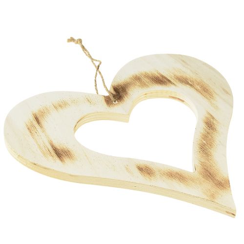 Artikel Dekorativt hjerte dekorativt træhjerte i hjertebrændt natur 25x25cm