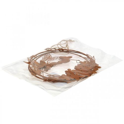 Floristik24 Vinduesdekorationsfjeder, hængende dekorationsvæg metal rustlook 18/18,5cm 3stk
