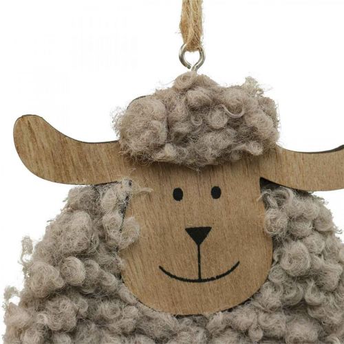 Artikel Påskedekoration fårebøjle træ fluffy 8,5×1,5×20cm 6stk