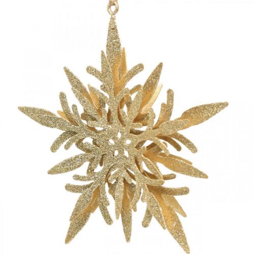 Floristik24 Snefnug, juletræsdekoration, vinduesdekoration Christmas Golden 12cm 4stk