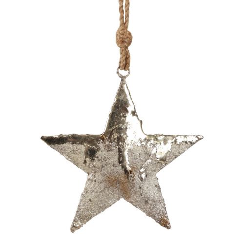 Artikel Hængende dekoration stjerne metal juledekoration sølv 15,5cm 3 stk