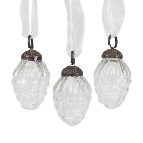 Floristik24 Julepynt glas dekorativ bøjle glaskegler 3×4,5cm 12 stk