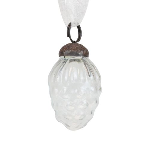 Artikel Julepynt glas dekorativ bøjle glaskegler 3×4,5cm 12 stk