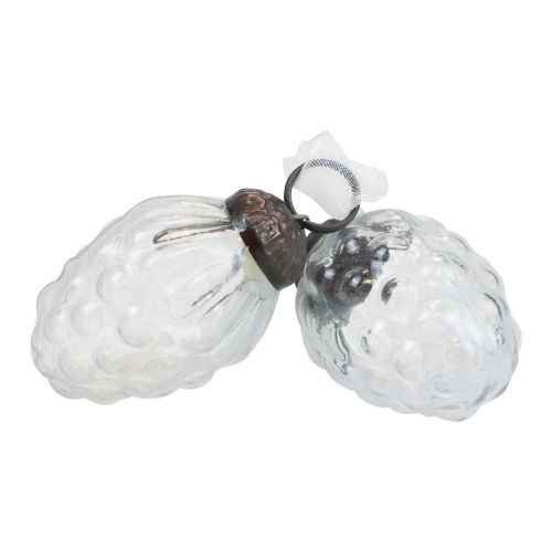 Artikel Julepynt glas dekorativ bøjle glaskegler 3×4,5cm 12 stk