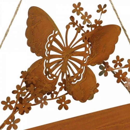 Floristik24 Deco skilt velkommen til at hænge op rust look 25×18/21cm 2stk