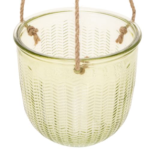 Hængende glaspotte, dekorativ glaspotte, retrostil, grøn/brun, 14,5 cm, 2 stk. | Floristik24.dk