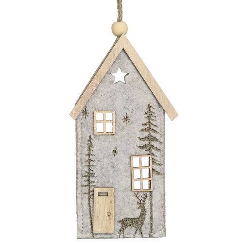 Floristik24 Hus til ophængning af julefiltdekoration beige 15cm 6 stk