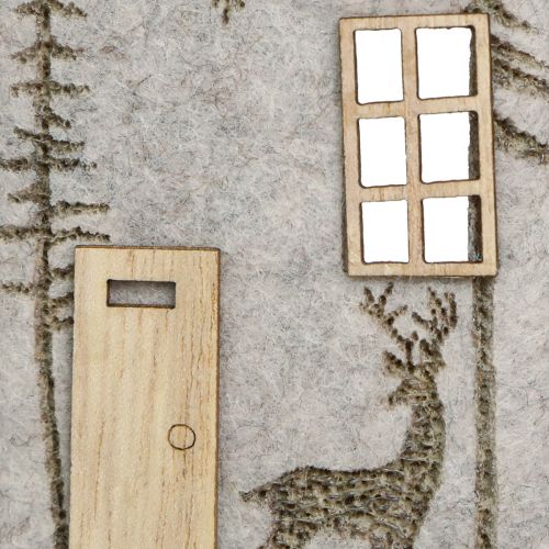 Artikel Hus til ophængning af julefiltdekoration beige 15cm 6 stk