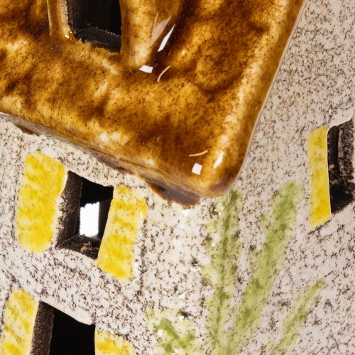 Artikel Rustikt keramikhus med lys LED, ideelt som stemningsfuld borddekoration, 15 cm, 2 stk.